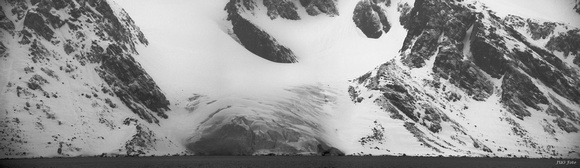Glacier Panorama in Black and White