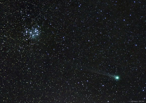 Comet C/2014 Q2 Lovejoy and Pleiades