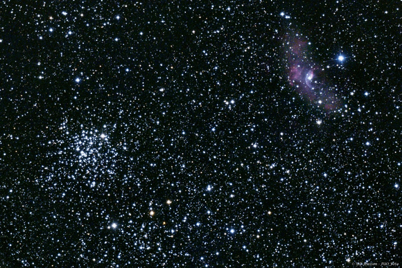 M 52 and the Bubble Nebula